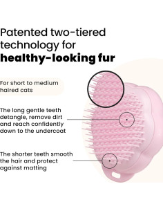 Cepillo Desenredador para Gatos Pet Teezer Rosa 10x8cm 2