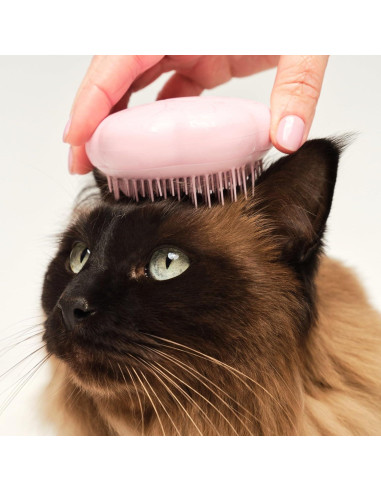Cepillo Desenredador para Gatos Pet Teezer Rosa 10x8cm
