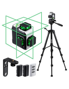 Nivel Láser Firecore 3x360 Verde con Trípode y Baterías