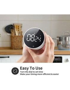 Temporizador de Cocina Digital VOCOO Magnético 99 Minutos Blanco 2