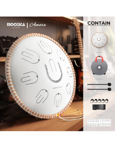 Tambor de Lengua de Acero MOOZICA 35.56 cm Escala Amara