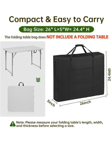 Bolsa de Almacenamiento para Mesa Plegable 4FT - Resistente al Agua