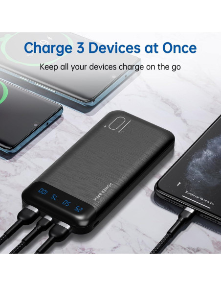 Cargador Portátil YOBON 10000mAh USB C 2 Salidas Rápidas