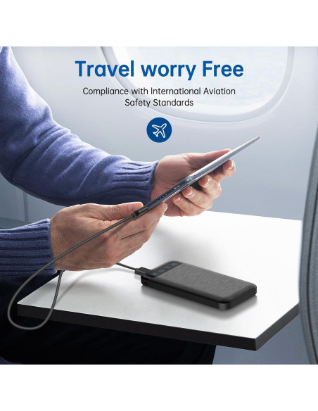 Cargador Portátil YOBON 10000mAh USB C 2 Salidas Rápidas