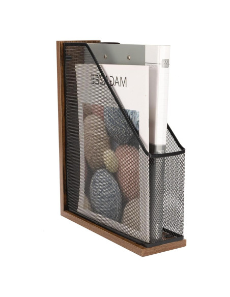 Soporte de Revistas de Madera Antigua ASIFMTHOT 26.5x9x33cm Soporte de Revistas de Madera Antigua ASIFMTHOT 26.5x9x33cm