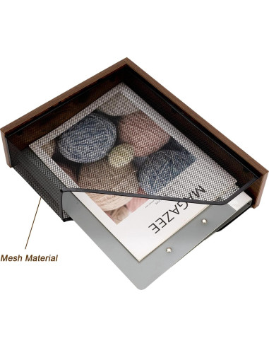 Soporte de Revistas de Madera Antigua ASIFMTHOT 26.5x9x33cm