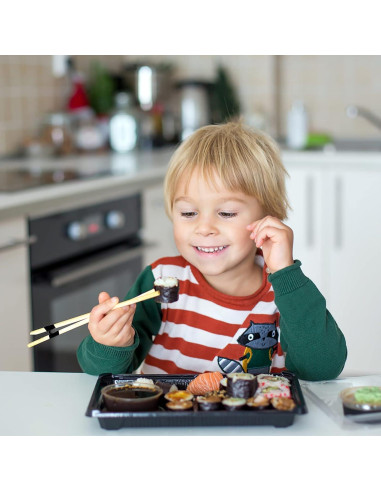 8 Ayudantes Reutilizables para Palillos TIESOME Negro