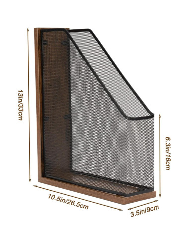 Soporte de Revistas de Madera Antigua ASIFMTHOT 26.5x9x33cm
