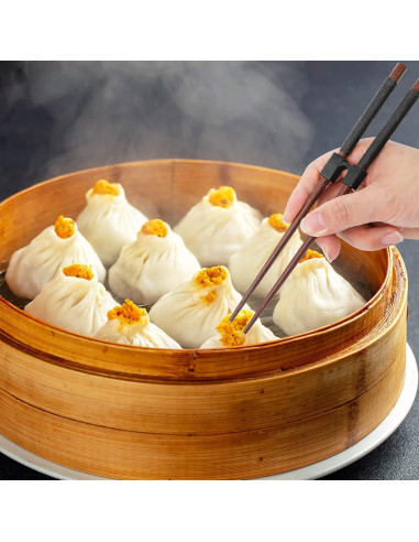 8 Ayudantes Reutilizables para Palillos TIESOME Negro