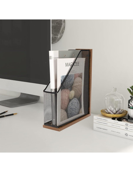 Soporte de Revistas de Madera Antigua ASIFMTHOT 26.5x9x33cm Soporte de Revistas de Madera Antigua ASIFMTHOT 26.5x9x33cm