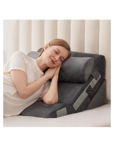Juego de 3 almohadas en cuña MEGCXIT para soporte y descanso
