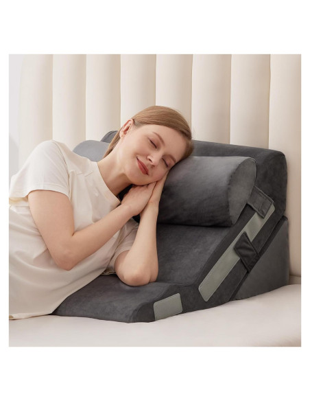 Juego de 3 almohadas en cuña MEGCXIT para soporte y descanso Juego de 3 almohadas en cuña MEGCXIT para soporte y descanso