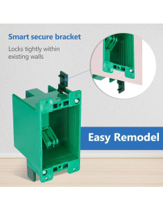 Paquete de 6 cajas eléctricas 1 gang CycevSun para yeso 2