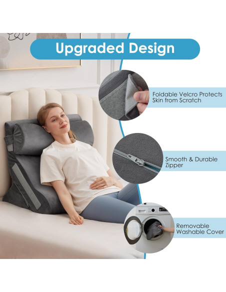 Juego de 3 almohadas en cuña MEGCXIT para soporte y descanso Juego de 3 almohadas en cuña MEGCXIT para soporte y descanso