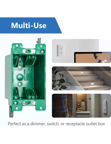 Paquete de 6 cajas eléctricas 1 gang CycevSun para yeso