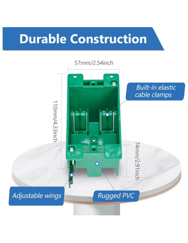 Paquete de 6 cajas eléctricas 1 gang CycevSun para yeso