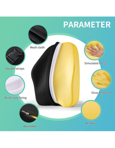 Almohada de Soporte Lumbar Ergonómica Seeknow - Espuma Viscoelástica