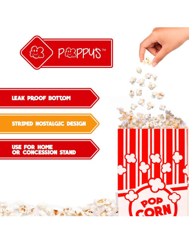Bolsas de Palomitas de Papel Poppy - 100 Unidades 2 oz