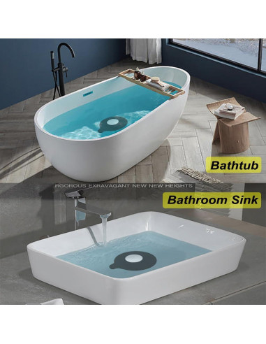 Tapón de desagüe de baño Seatery 12.7 cm silicona negro