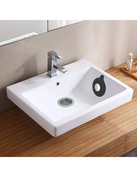 Tapón de desagüe de baño Seatery 12.7 cm silicona negro