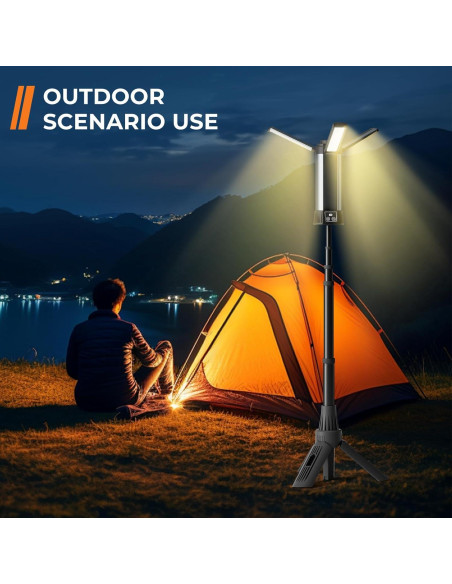 Luz de Camping Recargable Geisofu 2000 Lúmenes con Soporte