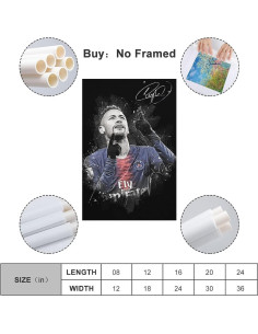 Póster de Neymar en Lienzo 40x60cm Decoración de Pared 2