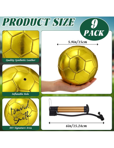 Balón de Fútbol Autografiado Dorado WinnerWhy Tamaño 2