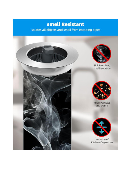 Colador y Tapón de Drenaje Hibbent Acero Inoxidable 3 en 1 8.9 cm