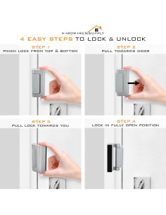 Cerradura de Refuerzo para Puerta HardwareX PL-01 Negra 2