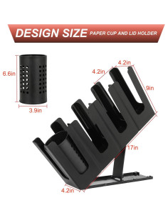 Dispensador de Tazas de Café RQF Negro con 4 Compartimentos 2