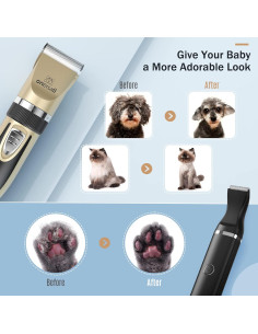 Kit Cortapelos Inalámbrico Oneisall para Perros y Gatos 2 en 1 2