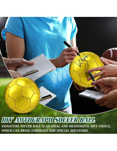 Balón de Fútbol Autografiado Dorado WinnerWhy Tamaño 2