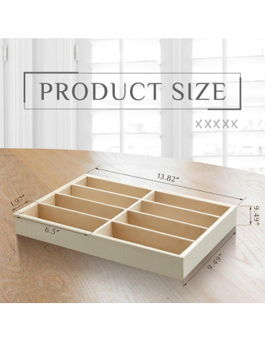 Organizador de Joyería Amylove 4 Pcs Beige 8 Rejillas