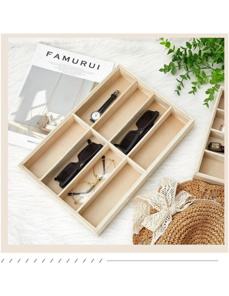 Organizador de Joyería Amylove 4 Pcs Beige 8 Rejillas