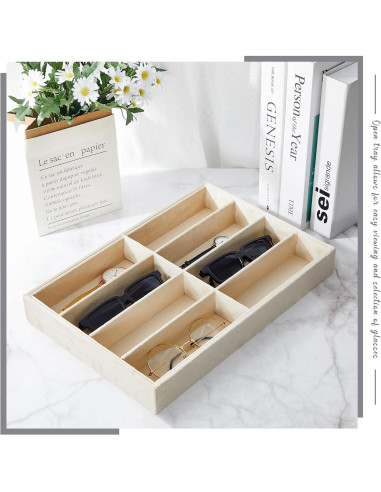 Organizador de Joyería Amylove 4 Pcs Beige 8 Rejillas