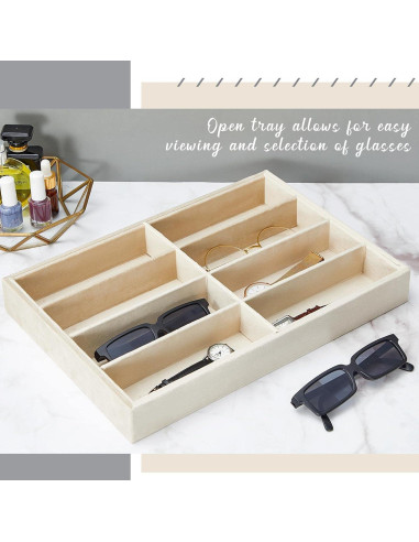 Organizador de Joyería Amylove 4 Pcs Beige 8 Rejillas