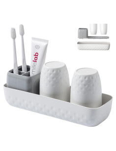 Soporte para Cepillos de Dientes Vowupt Blanco con 3 Ranuras
