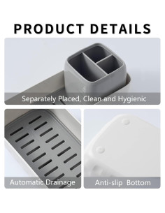 Soporte para Cepillos de Dientes Vowupt Blanco con 3 Ranuras 2