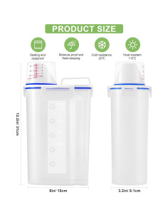 Juego de 2 Contenedores de Almacenamiento HNNJCK 3L Azul 2