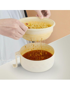 Juego de Tazones de Ramen UUGLAM 0.95 L para Microondas Beige 2