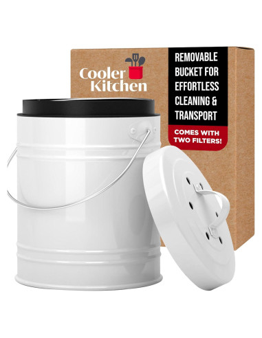 Cubo de Compostaje Interior 3L Cooler Kitchen Blanco Sin Olores