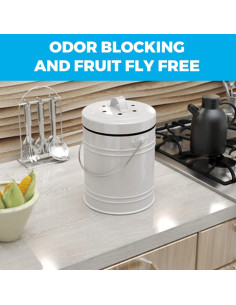 Cubo de Compostaje Interior 3L Cooler Kitchen Blanco Sin Olores 2