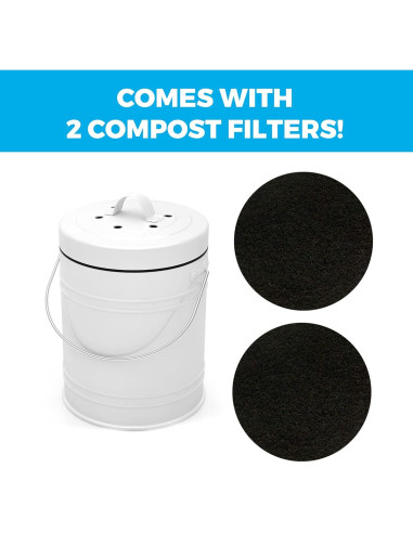 Cubo de Compostaje Interior 3L Cooler Kitchen Blanco Sin Olores