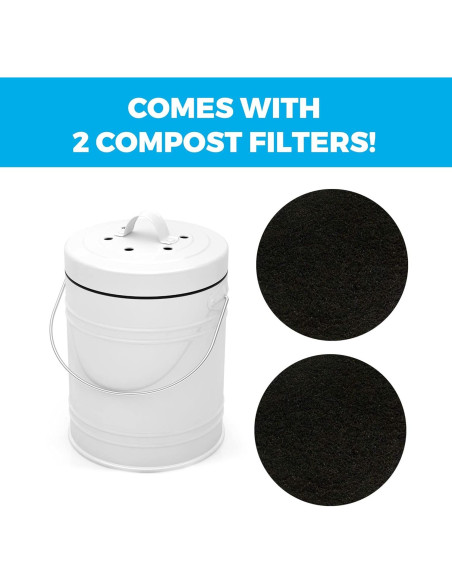 Cubo de Compostaje Interior 3L Cooler Kitchen Blanco Sin Olores