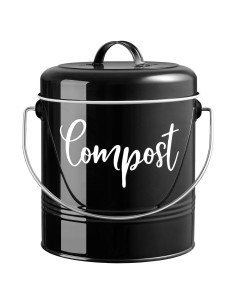 Contenedor de Compost de Cocina DAYYET 1.3 Galones Negro