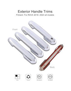 Cubiertas de Manija de Puerta YAKANEY para Toyota RAV4/Highlander 2019-2025 2