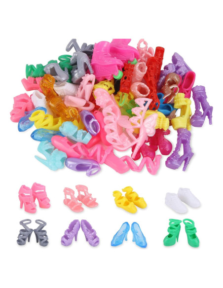 Zapatos de Muñeca JANYUN 30 Pares Varios Estilos 10 cm Zapatos de Muñeca JANYUN 30 Pares Varios Estilos 10 cm