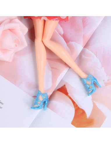 Zapatos de Muñeca JANYUN 30 Pares Varios Estilos 10 cm