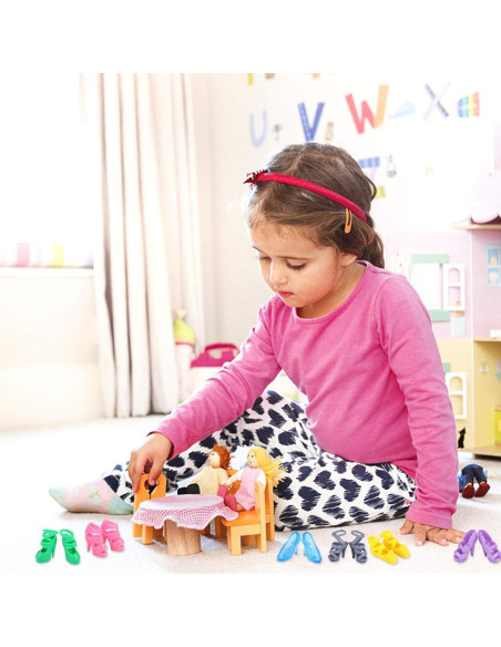 Zapatos de Muñeca JANYUN 30 Pares Varios Estilos 10 cm Zapatos de Muñeca JANYUN 30 Pares Varios Estilos 10 cm
