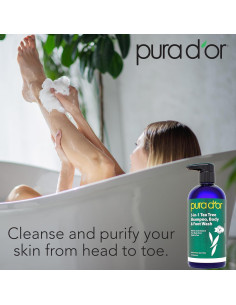 Champú 3-en-1 PURA D'OR 473 ml - Árbol de Té y Aloe Vera 2